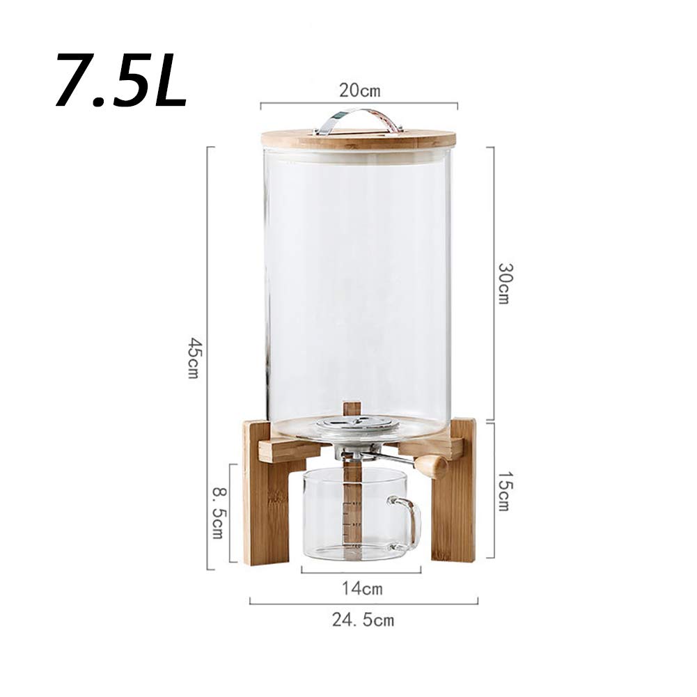 Dispenser per alimenti secchi con contenitori ermetici per cereali, riso, noci e fagioli, con coperchio e supporto in legno