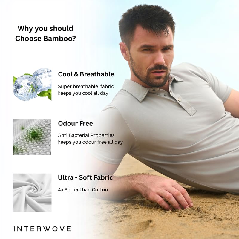 Image of Interwove Bamboo Knitted Polo T-Shirt