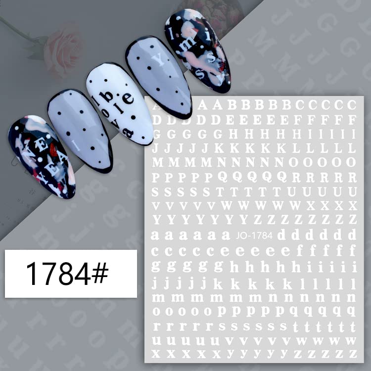 Amazon | LANODO 12枚 ネイルシール アルファベット 3D 英字 英語 (12