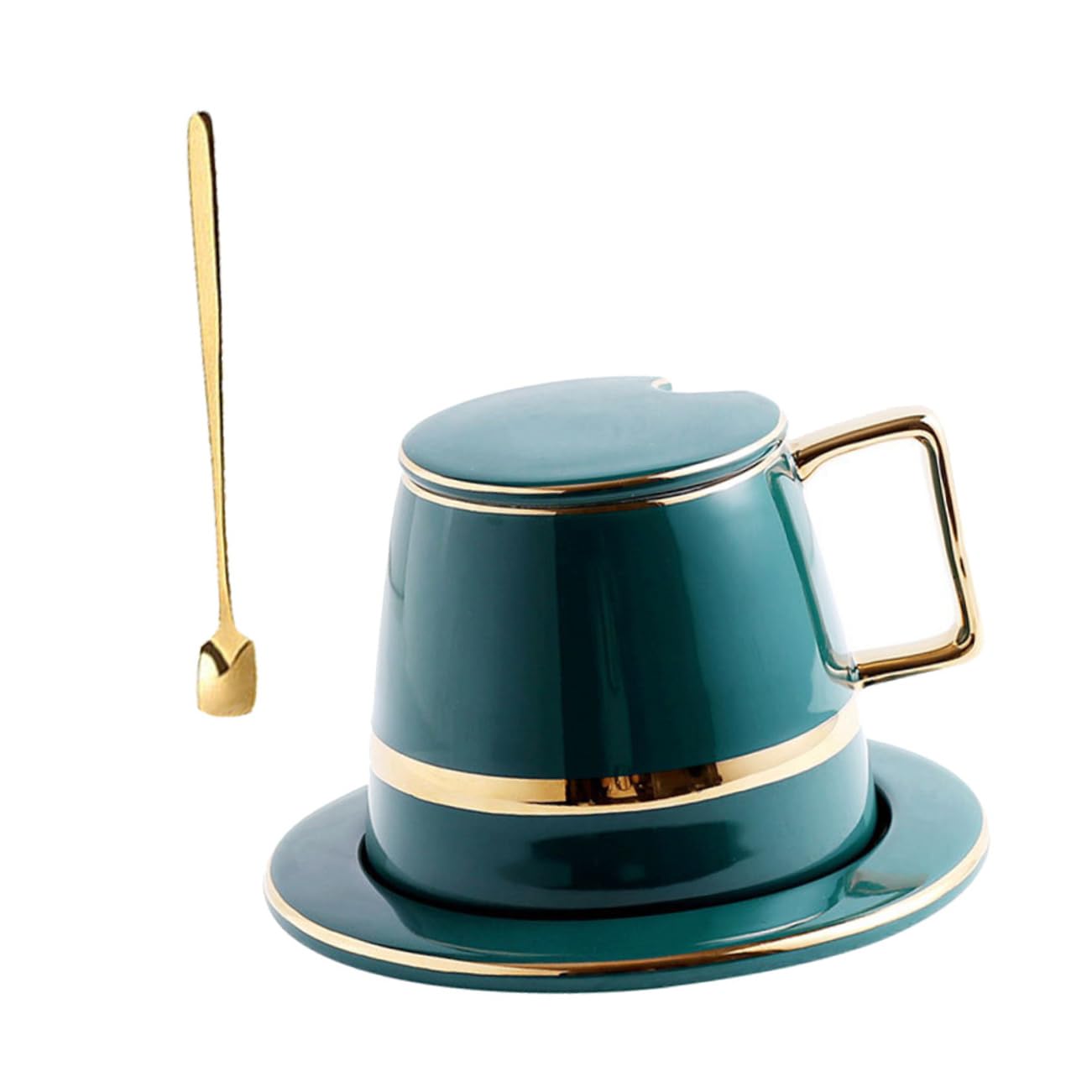 MAGICLULU Kaffeetassen Stil mit Satz Keramik Europäischen Untertasse im Zarter Keramikbecher aus Vielseitiger Kaffeebecher für Zuhause und Büro