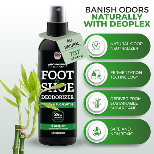 Image of Aromasong Natural Shoe Deodorizer and Foot Spray - 24-Hour Freshness Foot Odor Eliminator for Feet - Extra Strength Fresher for Smelly Shoes & Stinky Feet Spray with Refreshing Scent, 4oz