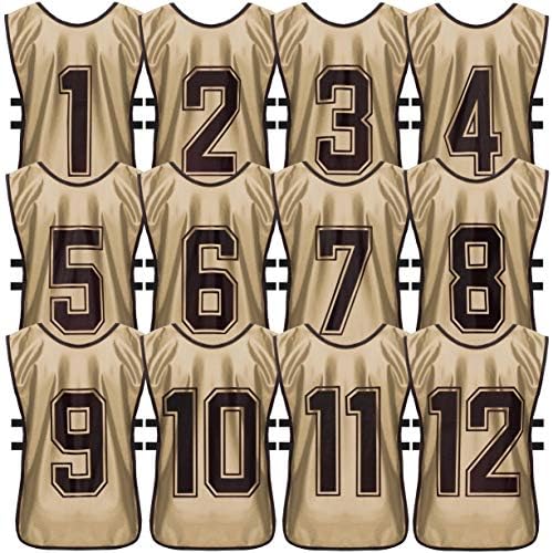 4Gambeta (G, L, 1-12) Premium Scrimmage Sport Training Vest - Soccer, Basketball, Football and Hockey Pinnies - Practice and Game Bibs for Kids, Youth and Adults - 12-Pack with Carry Bag