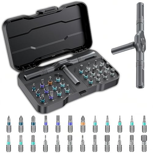 24 in 1 Magnetic Ratchet Screwdriver Set, Multi Bit DIY Magnetic ...