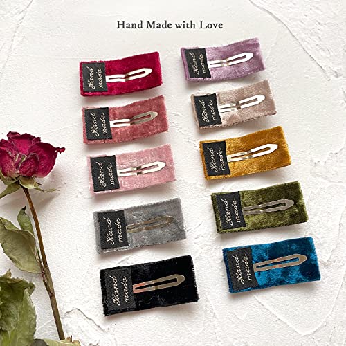 Velvet Snap Hair Clips For Baby Girls, Non Slip Fabric Hair Pins, 10 Pcs 2" Barrettes Hair Accessories For Infants Toddlers Kids Teens Women By Cherssy #TOP2