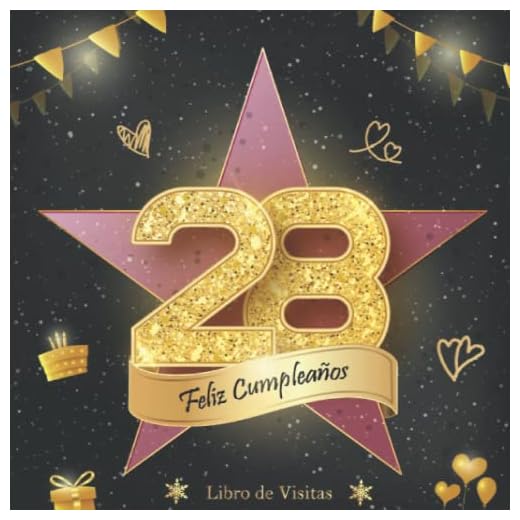 Libro de Visitas 28 Cumpleaños: Felicitaciones y fotos de los invitados | fiesta cumpleaños 28 años | para hombres y mujeres | Hollywod el paseo de la fama