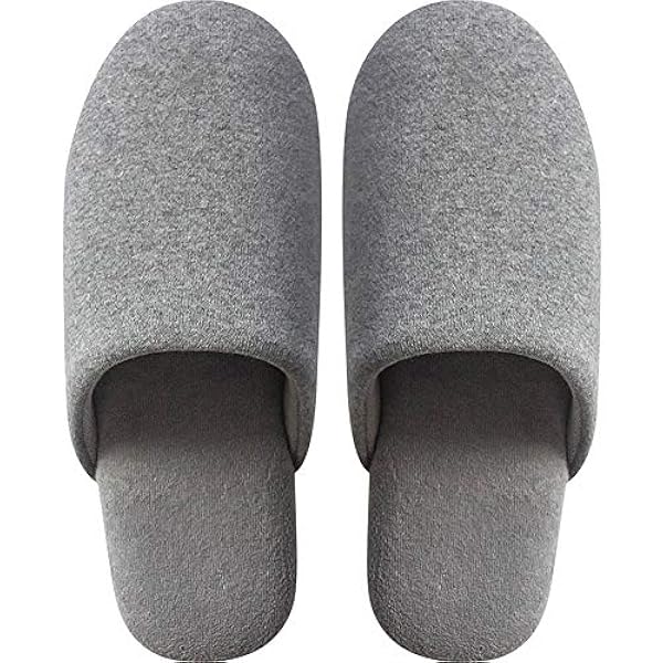 Japanese Solid Color Slippers,Plush Fleece Lined Wool-Like Comfortable Warm Fluffy Memory Foam Shoes Indoor Outdoor Anti-Skid Rubber Sole Machine Washable,Blue,M (Gray X)