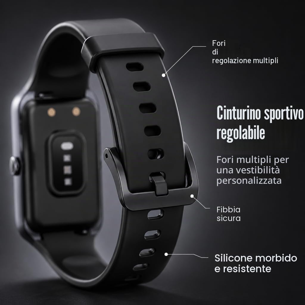 Orologio Smartwatch Donna Uomo, 1,47’’ Display Fitness Tracker, Smartwatch Pressione Sanguigna, Contapassi Polso Monitoraggio Della Frequenza Cardiaca, Smart Band Compatibile con Android e iOS (nero)