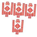 Tofficu 4 Sätze Dekorative Aufkleber des neuen Jahres Frühling Jahr aufdecken Jahresfensterschnitt chinese new year chinesisch neujahr Drachenjahr-Paar Neujahr Tür Couplet Papier rot