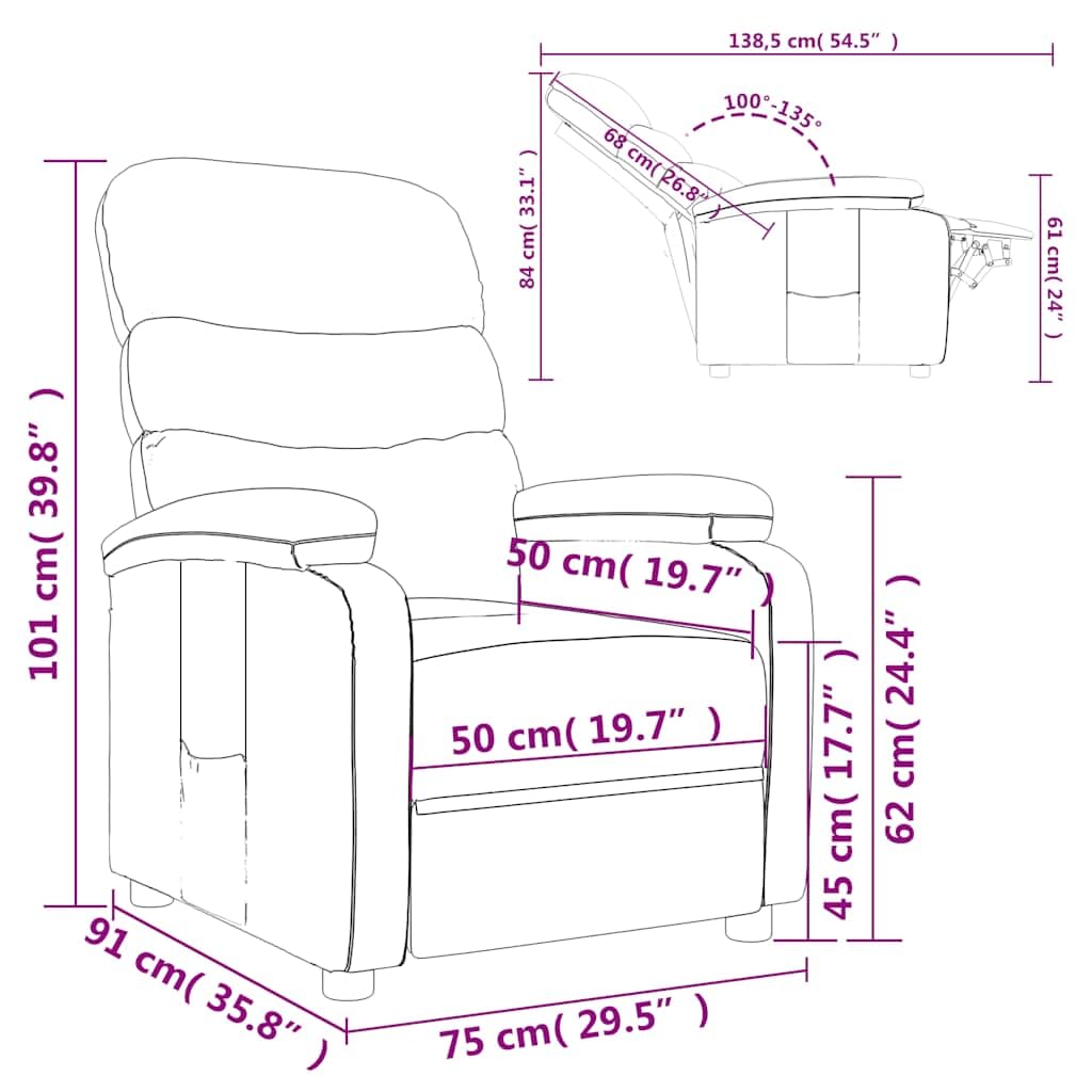 Sillón Relax Verde Oscuro Sillón Ajustable TV de Tela | Cómodo sillón reclinable con 3 posiciones ajustables para noches relajadas en el salón o sala de lectura.