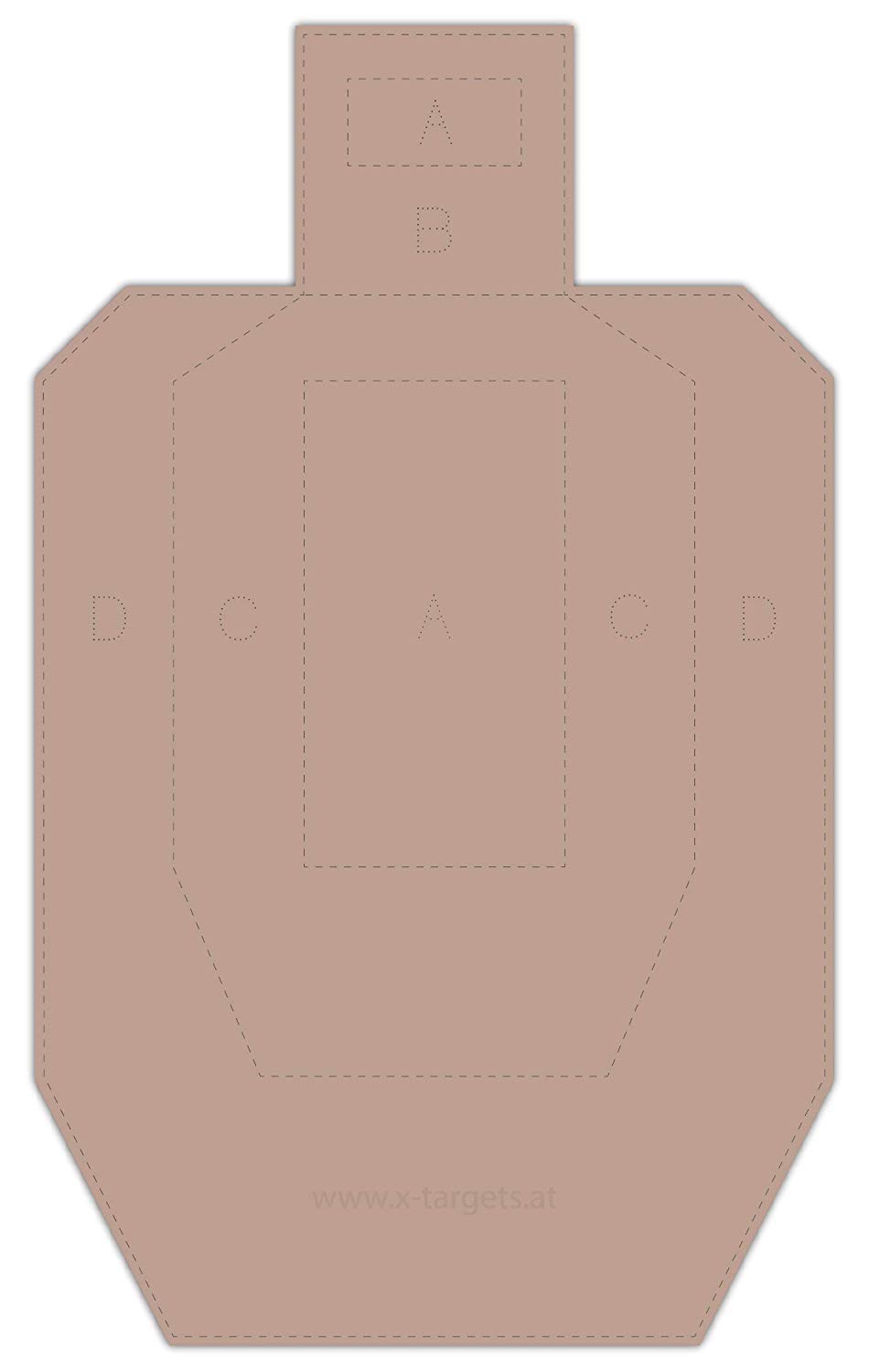 X-Targets USPSA/IPSC Metric Disque de compétition/carton ondulé Marron/Blanc Format 46 x 76 cm