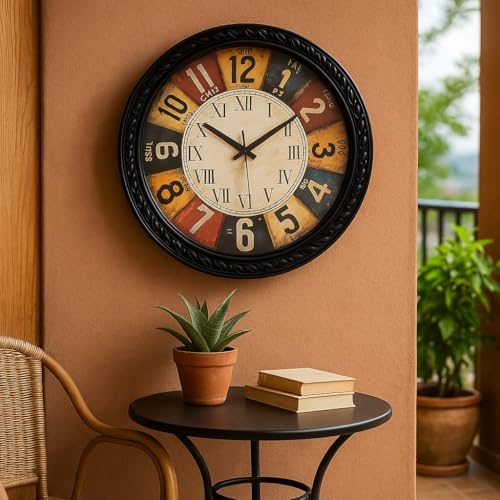 Image of Xtore Modern Versatile Minimal Wall Clock | Stylish Timepiece | Beautiful Round Dial | for Home, Office - Black