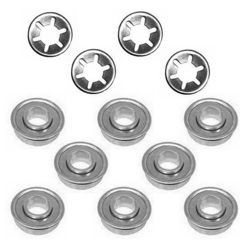 Tondeuse à Gazon 8 pièces 1/2" roulements de Roue et 4 pièces Clips de poussée de Roue de Remplacement pour Honda Rover Masport