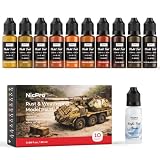 Nicpro 10-Color Rust & Weathering Paint Set
