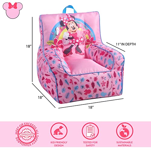 image for Idea Nuova Disney Minnie Mouse Toddler Nylon Bean Bag Chair with Pipin