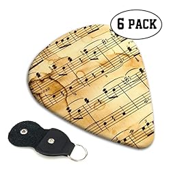 Lot de 6 médiators vintage imprimés notes de musique pour guitare acoustique et électrique - Les Beatles, Paul McCartney, John Lennon, RIngo Starr, George Harrison Lot de 6 médiators vintage imprimés notes de musique pour guitare acoustique et électrique – Image 2