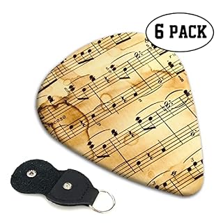 Lot de 6 médiators vintage imprimés notes de musique pour guitare acoustique et électrique - Les Beatles, Paul McCartney, John Lennon, RIngo Starr, George Harrison Lot de 6 médiators vintage imprimés notes de musique pour guitare acoustique et électrique – Image 2