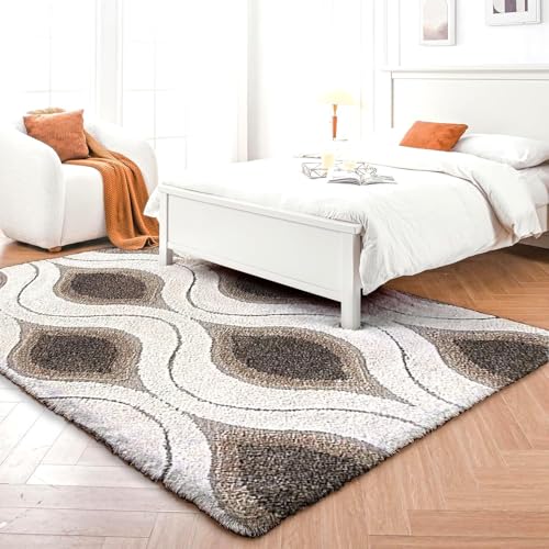 Image of Carpet for Hallway, Kitchen, and Modern Interiors, Cozy Shag Runner for Living Room, Entryway & Office Decor Size 4x6 feet Eye 3D
