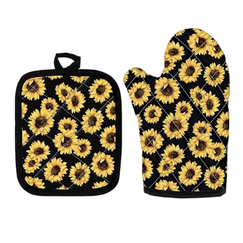 Four à micro-ondes mitaines et gants antidérapants ensemble cuisine imprimé