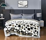 4.4lbs Korean Mink Blanket 59'X79',Silky Soft and Warm,2 Ply Reversible Printed Raschel Blanket for Single Bed/Sofa Blanket