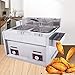 ZCM-JSD Friggitrice a Gas Professionale, Friggitrice Professionale da Cucina da Banco a Gas da 20L di Grande capacità con Cestelli e Coperchi, per Patatine Fritte Ciambelle Pesce, Facile da Pulire