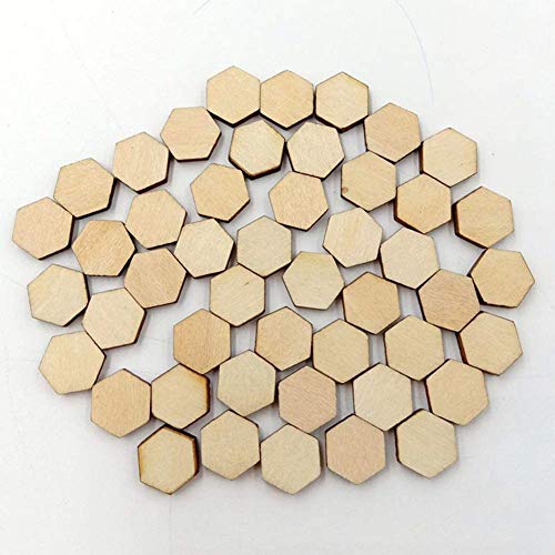 100Pcs 10Mm Hexagon Wood Chip Unfinished Wood Cutout Wood Slices Ornaments Wood Pieces For Wooden Craft Diy Projects, Gift Tags,Painting, Writing, Photo Props And Decorations #TOP3