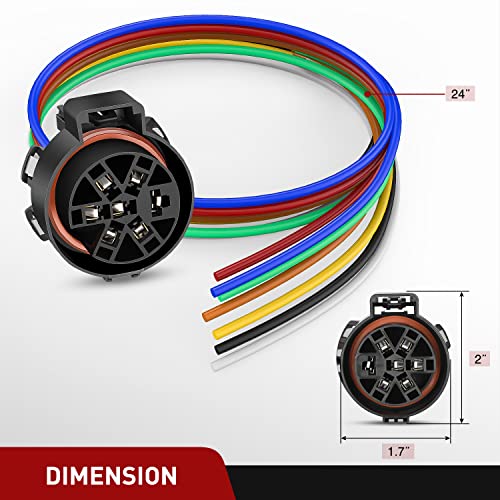 Nilight USCAR 7 Pin Trailer Wiring Harness Replacement Multi-Tow 7 Way Connector Accessories 24 Inch Factory Tow Package Towing Truck Plug Splice in for Chevy GM Ford Dodge by Nilight - Image 8