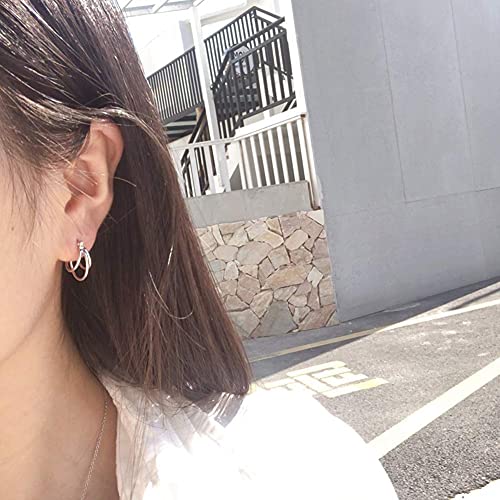 925 boucles d'oreilles pour femmes : le cadeau exquis d'un anneau multicouche élégant