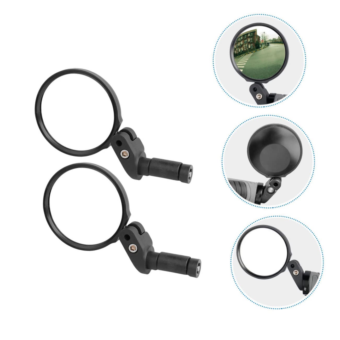 BESTonZON 2 Ensembles Rétroviseur De Vélo Réglable Rotatif Pour Guidon De Accessoire Pour Vélos De Montagne Électriques 2 Pièces * 2