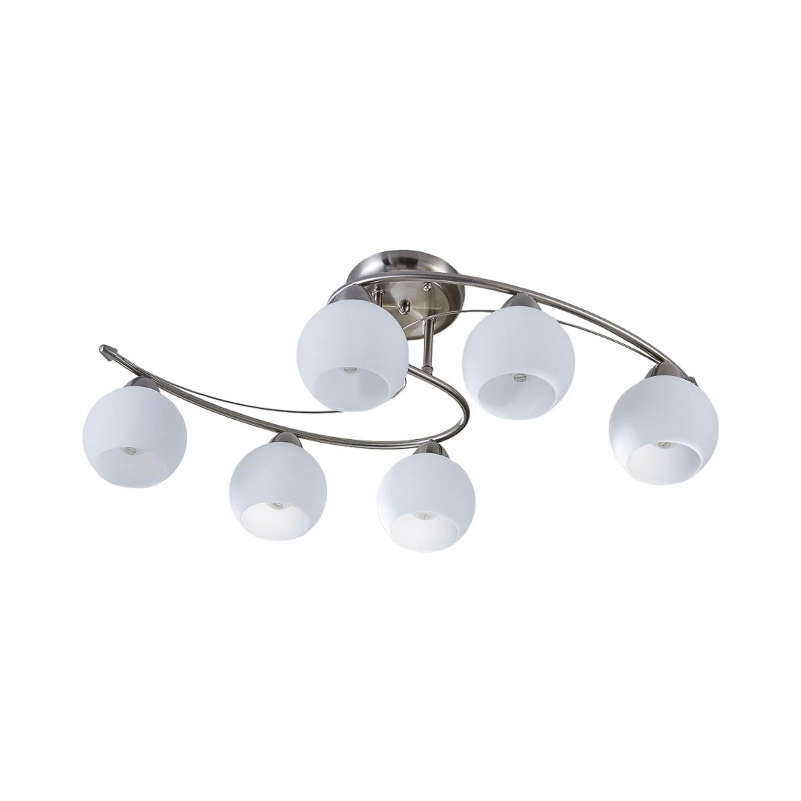 Plafonnier 'Svean' à intensité variable (Moderne) en Blanc en Verre e. a. pour Salon & Salle à manger (à 6 lampes, E14, A++) de Lindby | Luminaire Plafonnier, Lampe Plafond, Eclerage Plafond