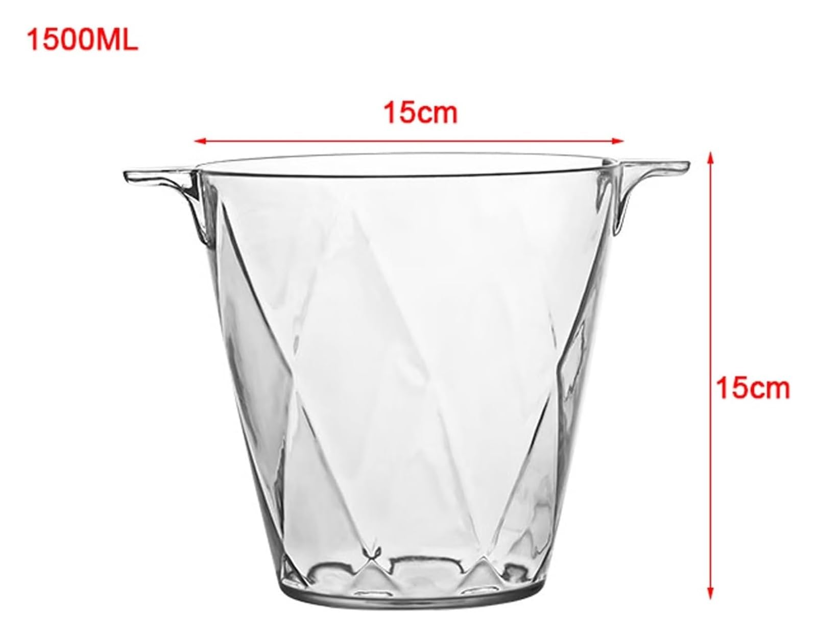 Cubos de hielo, cubos de hielo for fiestas, cubos de hielo, cubos de hielo, cubo de hielo de acrílico transparente de 1,5 litros for 1 botella de vino o champán, cubo de hielo con pinzas for hielo, cu