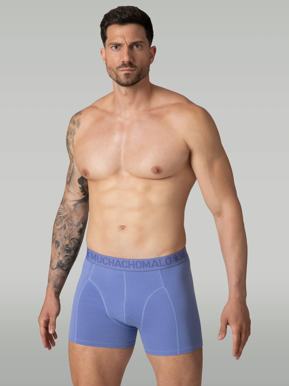 Muchachomalo Calzoncillos para Hombre, Ropa Interior Lisa de Algodón para Hombre, Pack de 4 Unidades, Bóxers Lisos de Corte Clásico con Cintura Elástica
