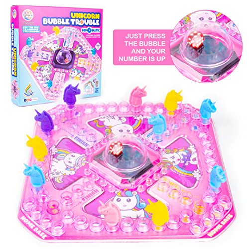 Image of RATNA's Unicorn Bubble Trouble Board Game Dice Roller For Kids 4 Years +|Pack Of 1, Multicolor