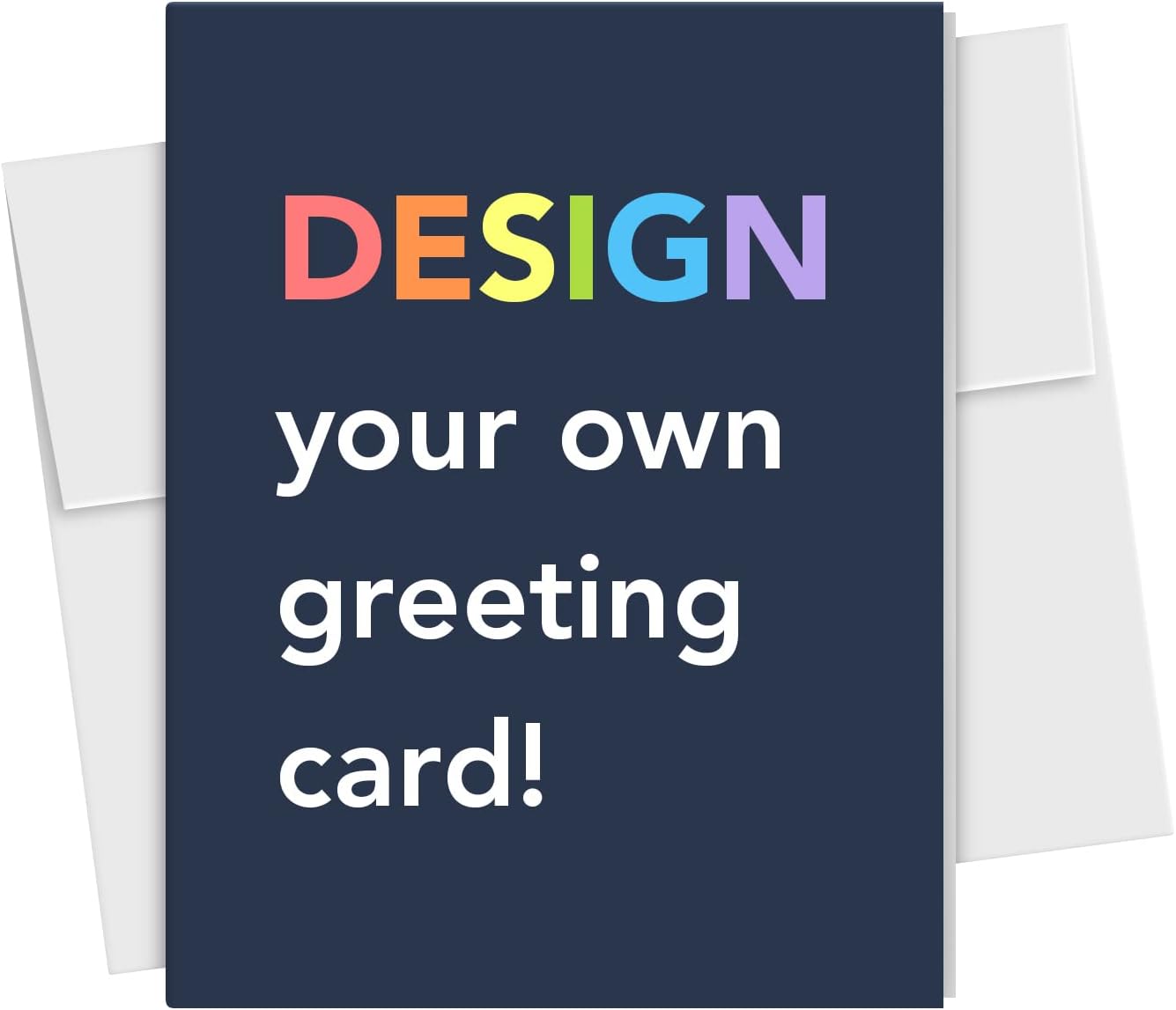 Personalized Greeting Cards and Envelopes, Design Your Own Custom Printed Wedding, Holiday, Birthday and Graduations Cards – Make Your Choice of Text & Graphic – 4.25" x 5.5" – 25 per Pack (Vertical)