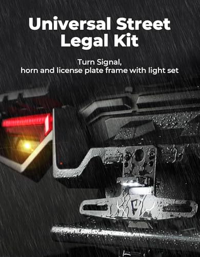 Image of KEMIMOTO UTV Turn Signal Kit with 110D Horn and License Plate Holder with Light, Plug and Play UTV ATV Blinker with Rocker Switch Compatible with Polaris, Can-Am, Kawasaki (with License Plate Holder)