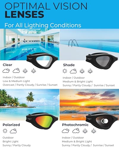 AqtivAqua Swimming Goggles Adult and Kids Goggles Kids 6-14 Men Women Swim Children Boys Girls DX-C (All White frame, Silver case, Clear lens) - Image 4