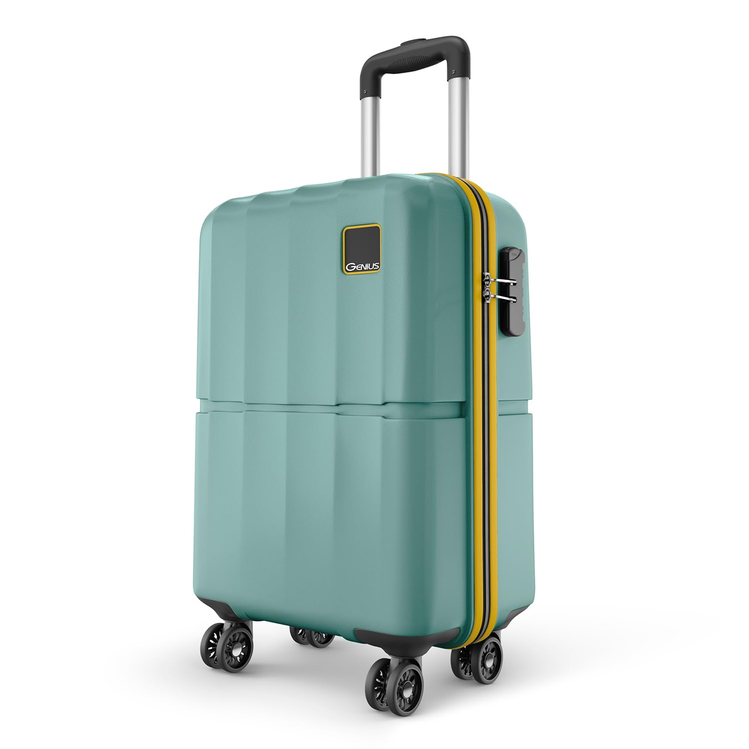 Genius Theo 8 Wheels 55cm Cabin Size Trolley Bag, Hard Case Polycarbonate, 360 Degree Wheeling Small Carry-on Luggage, Suitcase for Travel, Trolley Bags for Travel, Sage Green-image-14