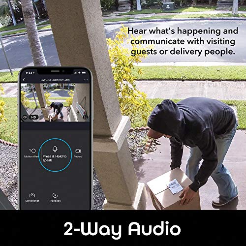 Geeni Hawk 3 Hd 1080P Outdoor Security Camera, Ip66 Weatherproof Wifi Surveillance With Night Vision, 2-Way Audio, And Motion Detection - Works With Alexa And Google Home, No Hub Required #TOP3