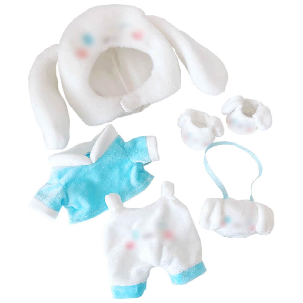 niannyyhouseniannyyhouse Doll Dressup 7.8in/20cm Plush Doll Clothes Blue Dog Suit Stuffed Figures Toys Accessories