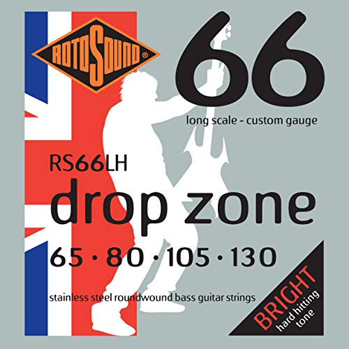 Rotosound Drop Zone Jeu de cordes pour basse Acier inoxydable Filet rond Tirant custom (65 80 105 130) (Import Royaume… - Les Beatles, Paul McCartney, John Lennon, RIngo Starr, George Harrison Rotosound Drop Zone Jeu de cordes pour basse Acier inoxydable Filet rond Tirant custom (65 80 105 130) (Import Royaume…