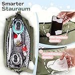 Little Amy® Kinderwagentasche mit Feuchttuchspender und Wickelunterlage Kinderwagen-Organizer große Kapazität multifunktionale Wickeltasche Buggy-Organizer wasserabweisend mit Kinderwagenhaken