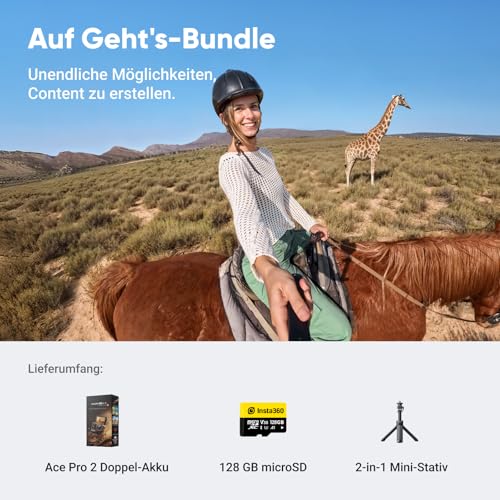 Insta360 Ace Pro 2 Auf Geht's-Bundle - 8K wasserdichte Actionkamera mit Leica entwickelt, 1/1,3" Sensor, Dual-KI-Chip-System… – Ansicht 2