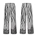 DGHM-JLMY Women Zebra Print Wide Leg Pants Personality Fashion Printed Casual Long Pants Elastic Flared Leg Slit Hem (Dark Gray,X-Large,5,OZ)