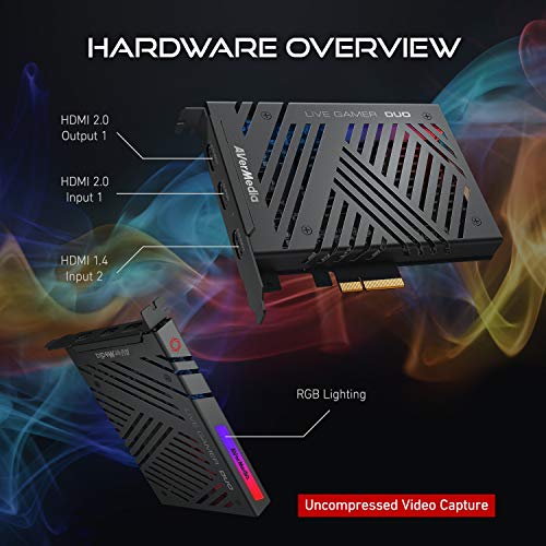 AVerMedia GC570D Live Gamer DUO – Capturadora PCIe con doble entrada 1080p, paso 4K60 HDR, latencia ultrabaja, procesamiento interno, OBS, PS5, Xbox, cámara, Win, PC - imagen 2