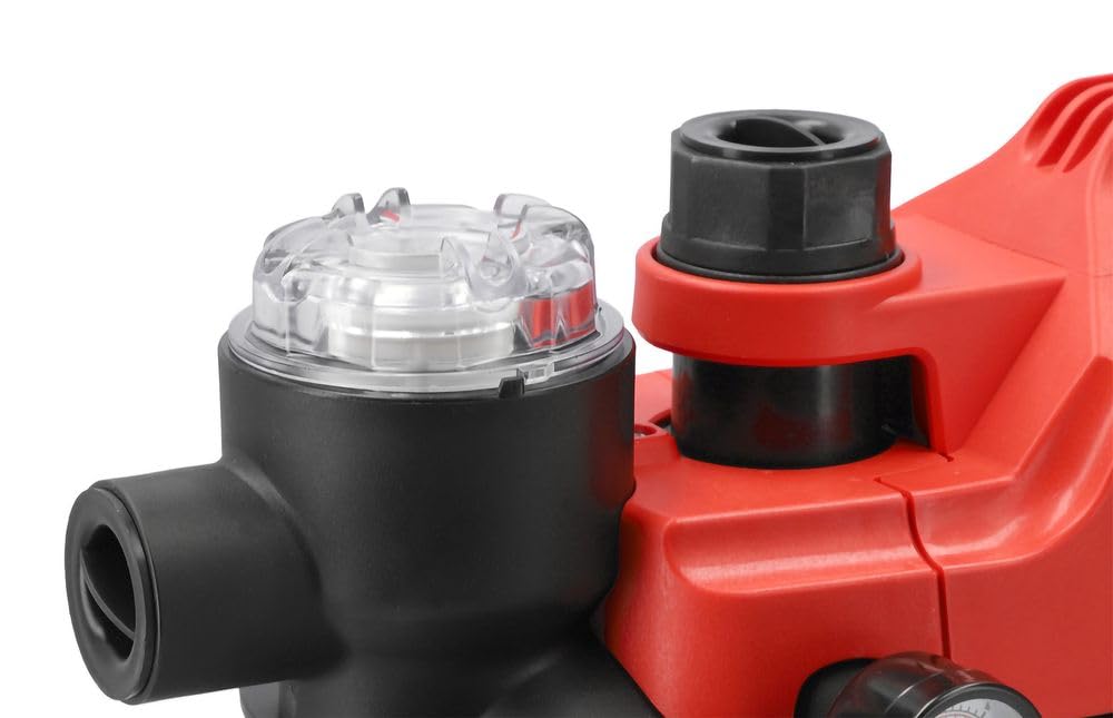 YATO Gartenpumpe Wasserpumpe 5000l/h – Druckpumpe mit Manometer & Vorfilter – 5,3 bar, 53m Förderhöhe – IPX4 – für Garten, Brunnen, Regenwassertank, Camping