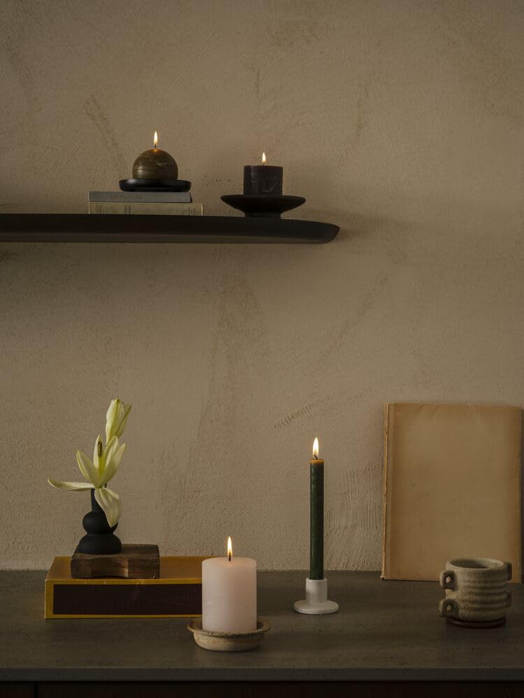 Stumpenkerzen Rustic 2er-Set - 10x13 cm - Brenndauer: 95 Std., rußfrei, 100% Paraffin - für Kerzenständer, Kerzenhalter, Weihnachten, Hochzeit, Blockkerze, Kerze, Adventskranz, Advent (elfenbein)