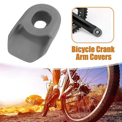 X AUTOHAUX 2pcs Soft Plastic Bicycle Bike Cycling Crank Boot Protectors Gray, Grey - Image 2