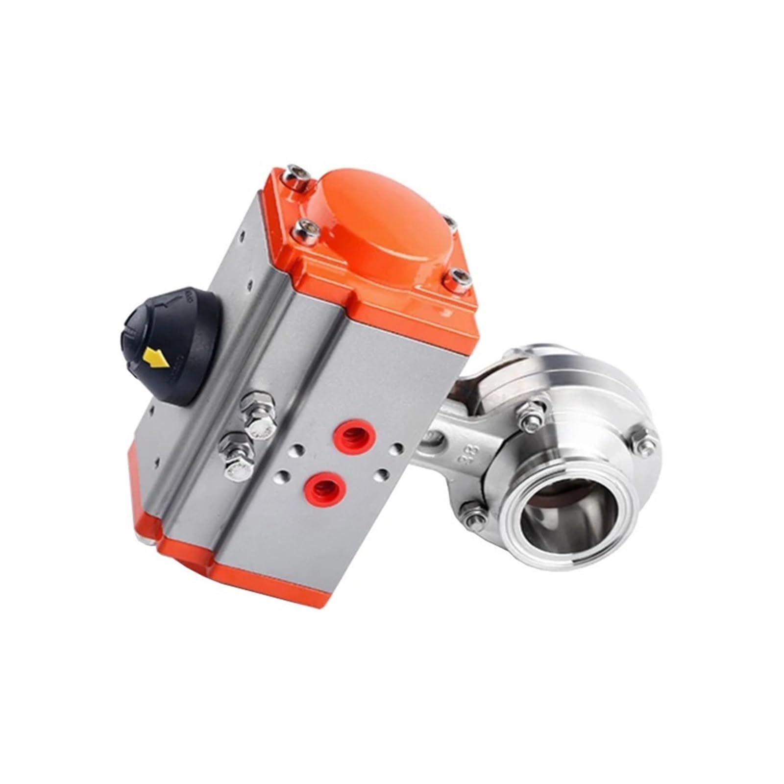 BALYDLUL 19mm 32mm 38mm 51mm 76mm Sanitary Tri Clamp Pneumatic Butterfly Valve(57mm Ferrule 77.5)