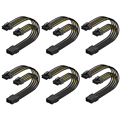 Adaptador PCIe de 8 pines hembra a doble 8 pines macho con conectores divididos para GPU de torre
