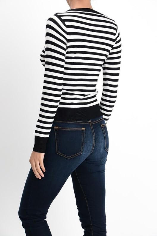 YEMAK Women's Knit Pullover Sweater – 3/4 Sleeve Crewneck Soft Casual Lightweight Basic Solid Knitted Top4