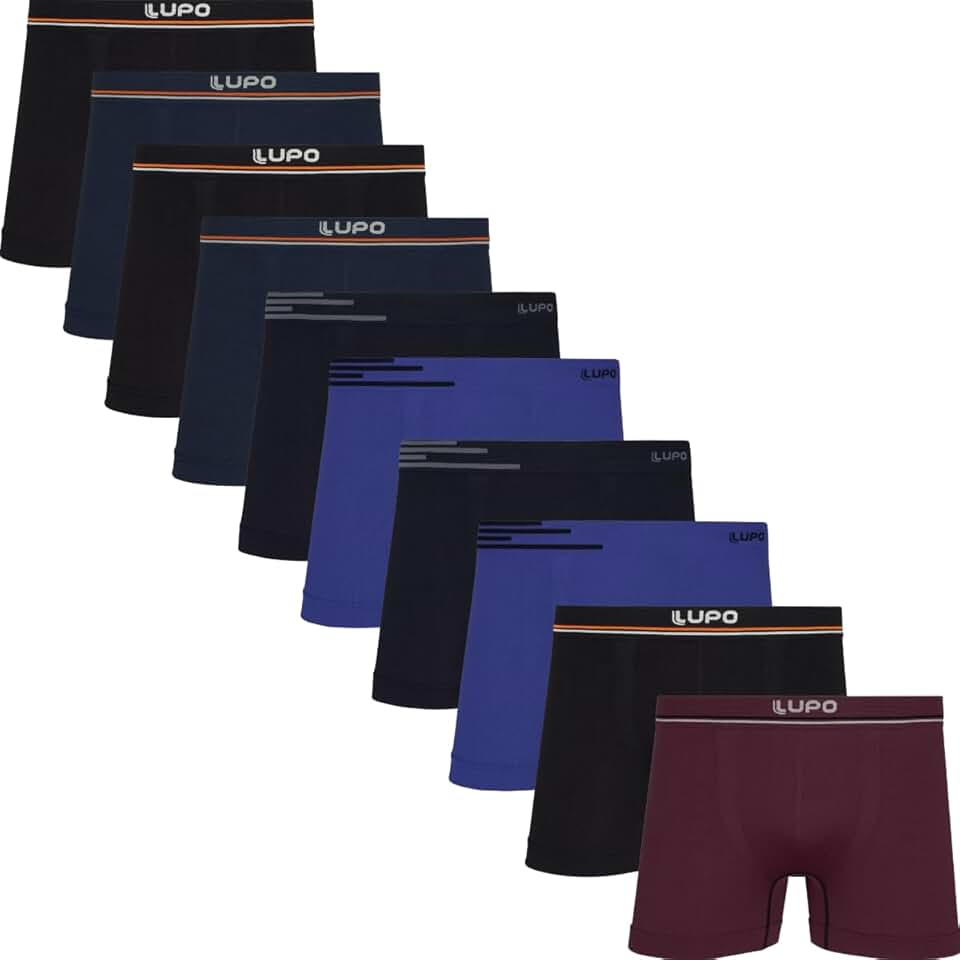Kit 10 Cuecas Lupo Boxer Microfibra Poliamida Sem Costura Adulto Masculino